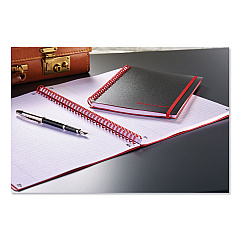 Black n' Red Flexible Cover Twinwire Notebook, SCRIBZEE Compatible, 1 Subject, Wide/Legal Rule, Black Cover, 11.75 x 8.25, 70 Sheets (E67008)