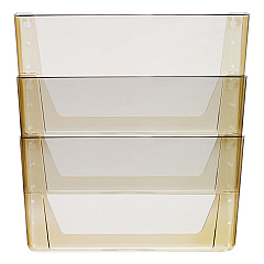 Storex Wall File, 3 Sections, Letter Size, 13" x 4" x 14",  Smoke, 3/Set (70246U06C)