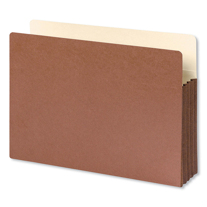 Smead Redrope Drop-Front File Pockets with Fully Lined Gussets, 3.5" Expansion, Legal Size, Redrope, 10/Box (74264)