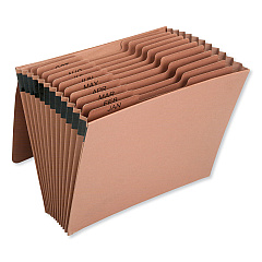 AbilityOne 7530016819290 SKILCRAFT Expanding File with Flap, Jan-Dec, 9" Expansion, 12 Sections, 1/3-Cut Tabs, Letter Size, Brown (6819894)