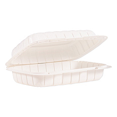 ProPlanet by Dart Hinged Lid Containers, Hoagie Container, 6.5 x 9 x 2.8, White, 200/Carton (206MFPPHT1)