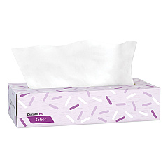 Cascades PRO Select Flat Box Facial Tissue, 2-Ply, White, 100 Sheets/Box, 30 Boxes/Carton (F950)