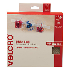 VELCRO Brand Sticky-Back Fasteners, Removable Adhesive, 0.75" x 30 ft, White (91138)