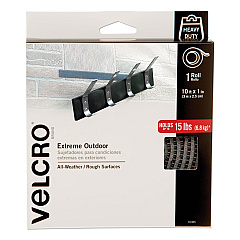 VELCRO Brand Heavy-Duty Fasteners, Extreme Outdoor Performance, 1" x 10 ft, Titanium (91365)