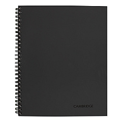 Cambridge Wirebound Business Notebook, 1 Subject, Wide/Legal Rule, Black Cover, 11 x 8.5, 80 Sheets (06062)