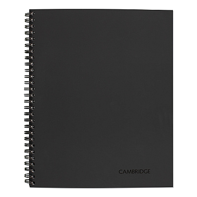 Cambridge Wirebound Business Notebook, 1 Subject, Wide/Legal Rule, Black Cover, 11 x 8.5, 80 Sheets (06062)