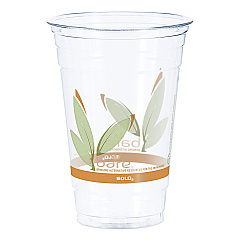 Dart Bare Eco-Forward RPET Cold Cups 20 oz, Leaf Design, Clear, 50/Pack, 12 Packs/Carton (RTP20BARE)
