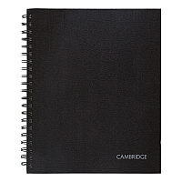 Cambridge Limited Hardbound Notebook with Pocket, 1 Subject, Wide/Legal Rule, Black Cover, 11 x 8.5, 96 Sheets (06100)