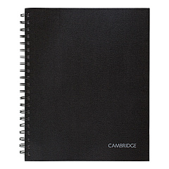 Cambridge Limited Hardbound Notebook with Pocket, 1 Subject, Wide/Legal Rule, Black Cover, 11 x 8.5, 96 Sheets (06100)