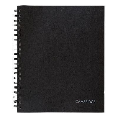 Cambridge Limited Hardbound Notebook with Pocket, 1 Subject, Wide/Legal Rule, Black Cover, 11 x 8.5, 96 Sheets (06100)