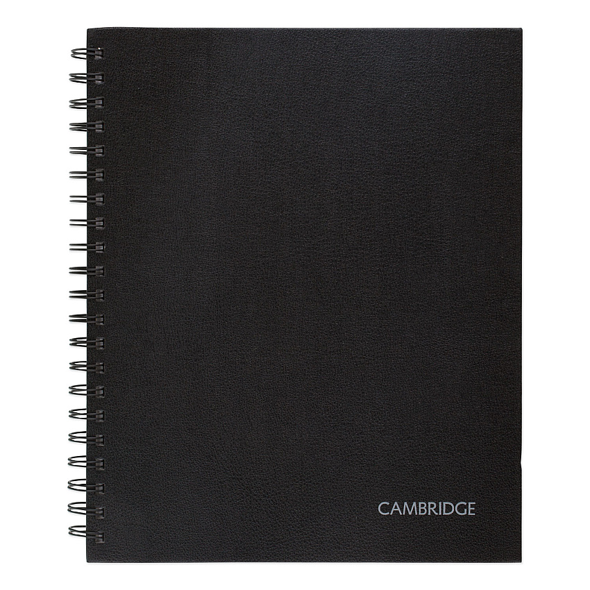 Cambridge Limited Hardbound Notebook with Pocket, 1 Subject, Wide/Legal Rule, Black Cover, 11 x 8.5, 96 Sheets (06100)