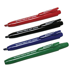 AbilityOne 7520015195769 SKILCRAFT Retractable Chisel Tip Dry Erase Marker, Broad Chisel Tip, Assorted Colors, 4/Set
