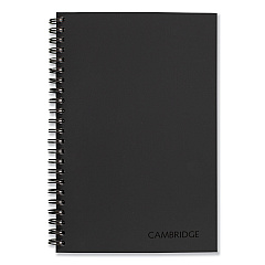 Cambridge Wirebound Business Notebook, 1 Subject, Wide/Legal Rule, Black Cover, 8 x 5, 80 Sheets (06074)