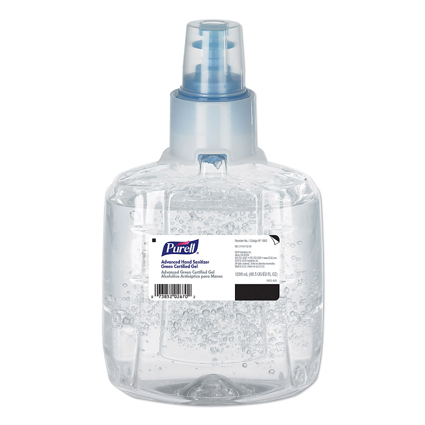 PURELL Green Certified Advanced Refreshing Gel Hand Sanitizer, For LTX-12, 1,200 mL, Fragrance-Free, 2/Carton (190302CT)