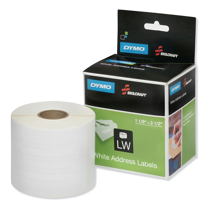 AbilityOne 7530016578883 Dymo/SKILCRAFT LabelWriter Thermal Labels, Address Label, 1.12" x 3.5", Black on White