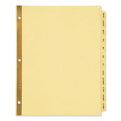 Avery Preprinted Laminated Tab Dividers w/Gold Reinforced Binding Edge, 12-Tab, Letter (11307)