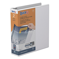 Stride QuickFit Round-Ring View Binder, 3 Rings, 2" Capacity, 11 x 8.5, White (88030)