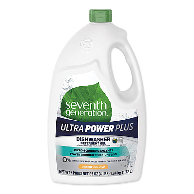 Seventh Generation Natural Auto Dishwasher Gel, Ultra Power Plus, Fresh Citrus, 65 oz Bottle, 6/CT (22929CT)