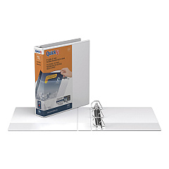 Stride QuickFit D-Ring View Binder, 3 Rings, 1.5" Capacity, 11 x 8.5, White (87020)