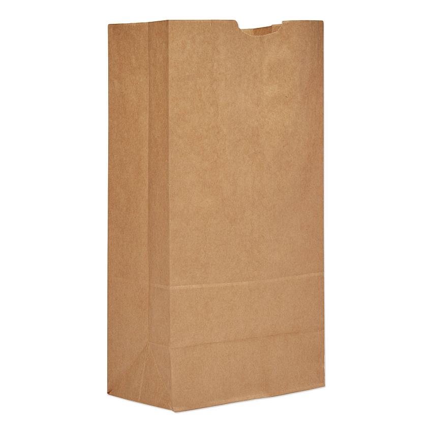 General Grocery Paper Bags, 57 lbs Capacity, #20, 8.25"w x 5.94"d x 16.13"h, Kraft, 500 Bags (GX2060)
