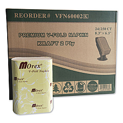 GEN Premium V-Fold Pop-Up Dispenser Napkin, 6.5 x 5, Brown, 6,000/Carton (VFN60002K)