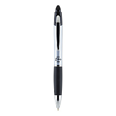Zebra Z-Grip MAX Ballpoint Pen, Retractable, Medium 1 mm, Black Ink, Silver Barrel, 12/Pack (22410)