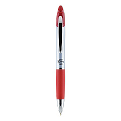 Zebra Z-Grip MAX Ballpoint Pen, Retractable, Medium 1 mm, Red Ink, Silver Barrel, 12/Pack (22430)