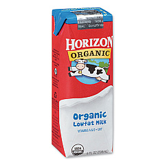 Horizon Organic Low Fat Milk, 1% Plain, 8 oz, 18/Carton (061223)