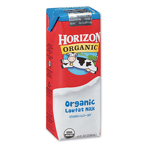 Horizon Organic Low Fat Milk, 1% Plain, 8 oz, 18/Carton (061223)
