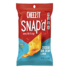 Sunshine Cheez-it Snap'd Crackers, Cheddar Sour Cream and Onion, 2.2 oz Pouch, 6/Pack (11460)