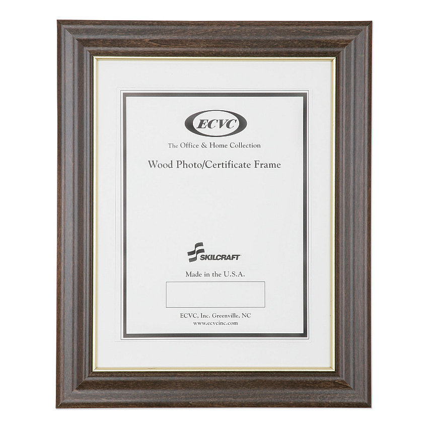 AbilityOne 7105012820631 SKILCRAFT Style C Photo Frame, Wood, 8.5 x 11, Walnut Stain