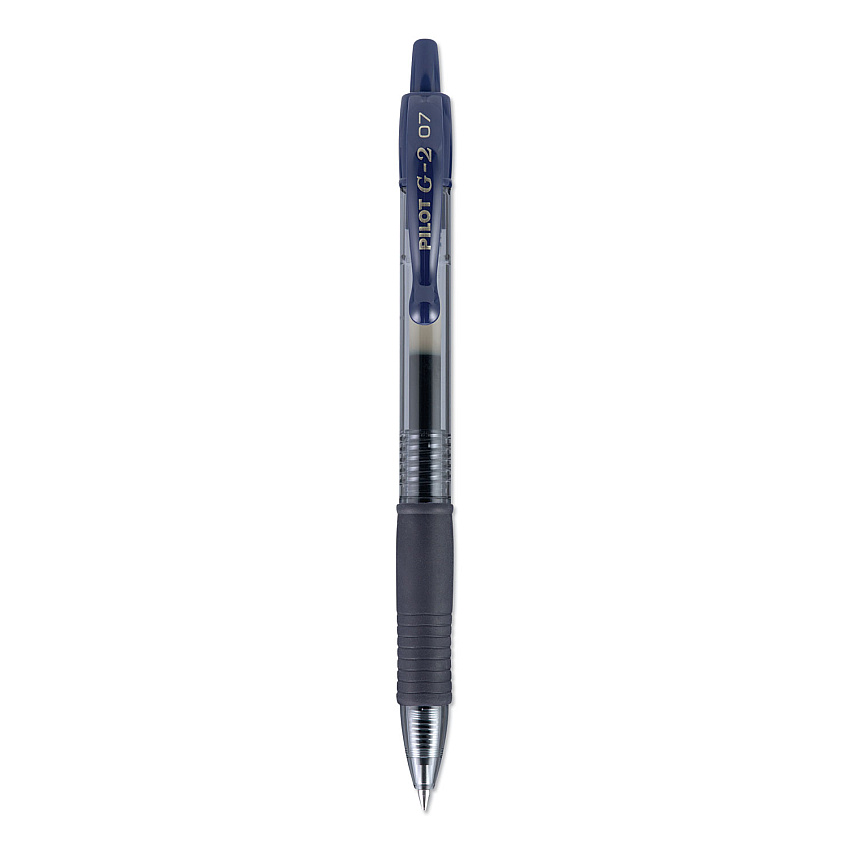 Pilot G2 Premium Gel Pen, Retractable, Fine 0.7 mm, Blue Ink, Smoke Barrel, Dozen (31187)