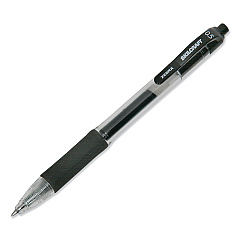 AbilityOne 7520016471706 SKILCRAFT Gel Pen, Retractable, Fine 0.5 mm, Black Ink, Clear/Black Barrel, Dozen