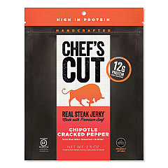 Chef's Cut Real Steak Jerky, Chipolte Cracked Pepper, 2.5 oz Bag (CCR00501)