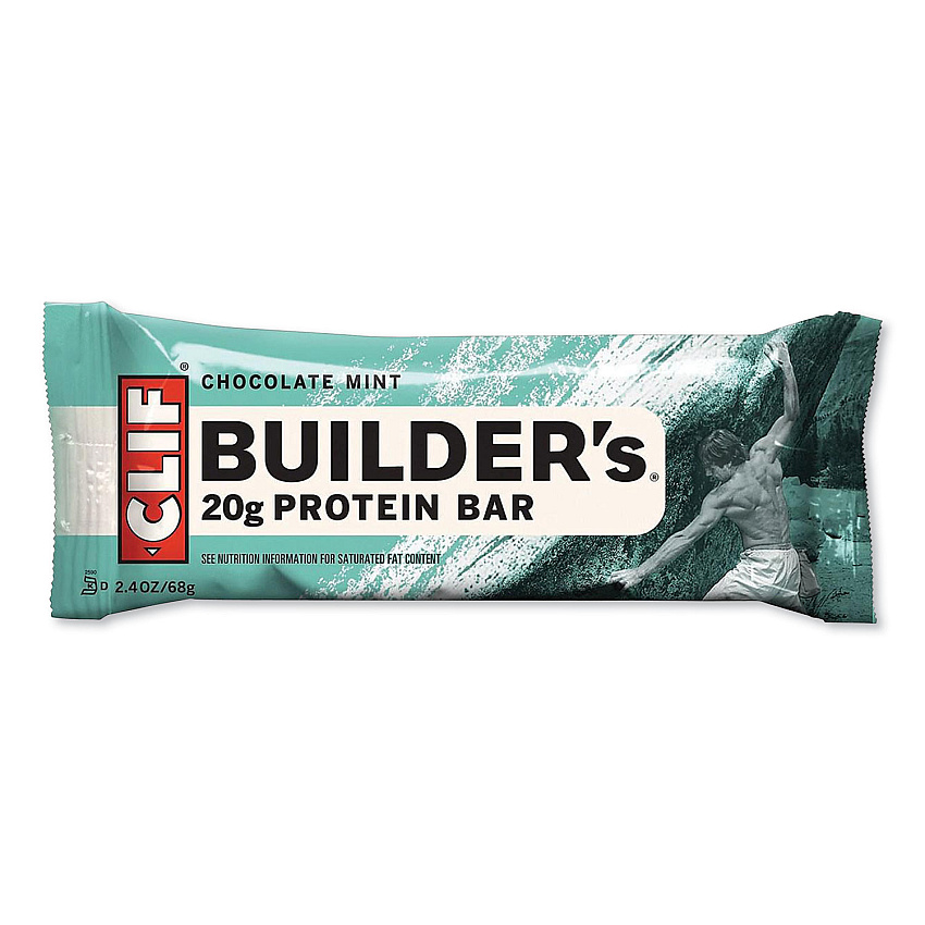 CLIF Bar Builders Protein Bar, Chocolate Mint, 2.4 oz Bar, 12 Bars/Box (CCC160044)