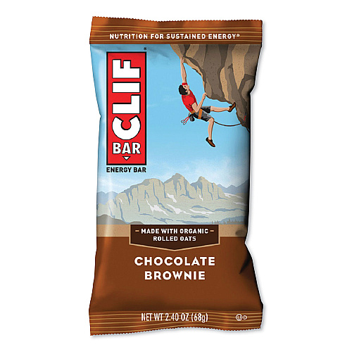 CLIF Bar Energy Bar, Chocolate Brownie, 2.4 oz Bar, 12 Bars/Box (CCC50180)