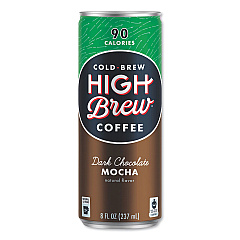 HIGH Brew Coffee Cold Brew Coffee + Protein, Dark Chocolate Mocha, 8 oz Can, 12/Pack (00503)