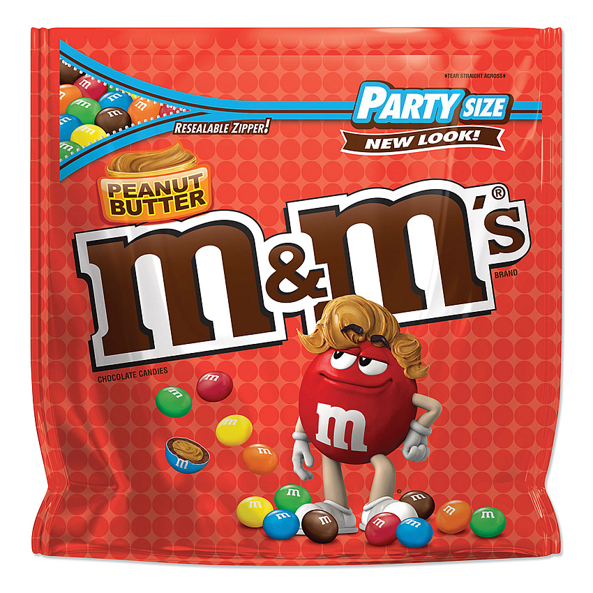 M & M's Chocolate Candies, Peanut Butter, 38 oz Resealable Bag (55085)