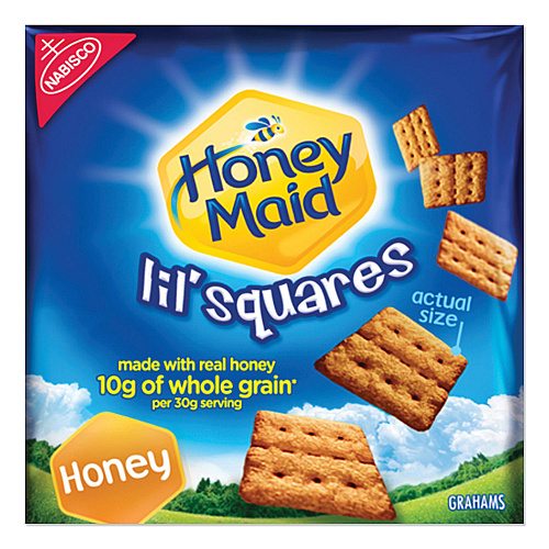 Nabisco Honey Maid Lil' Squares Graham Crackers, Honey, 1.06 oz Bag, 72/Carton (001932000166)