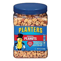 Planters Cocktail Peanuts, Salted, 35 oz Canister (07615)