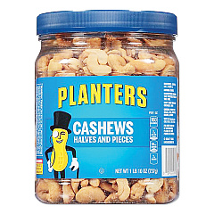Planters Salted Cashew Halves and Pieces, 26 oz Canister (01858)