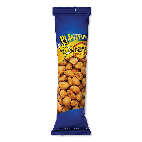 Planters Honey Roasted Peanuts, 2.5 oz Tube, 15/Box (01652)