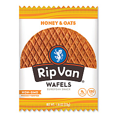 Rip Van Wafels - Single Serve, Honey and Oats, 1.16 oz Pack, 12/Box (RVW00336)