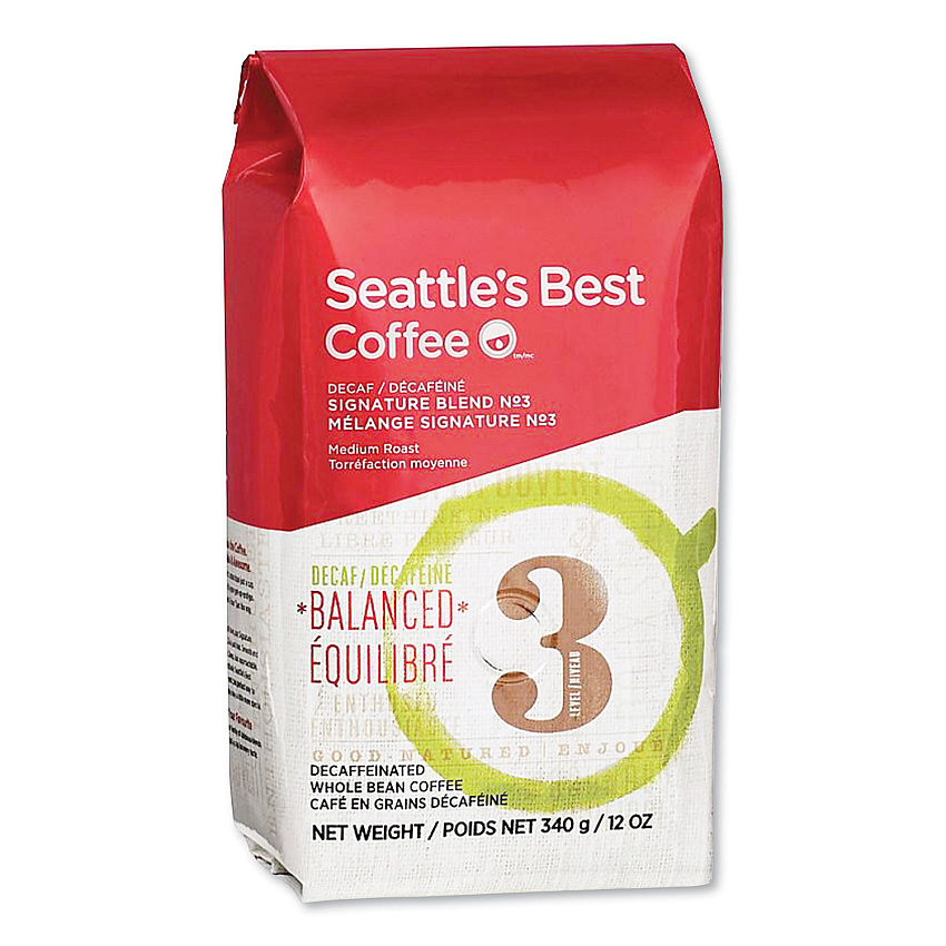 Seattle's Best Level 3 Whole Bean Coffee, Decaffeinated, 12 oz Bag (11008565)