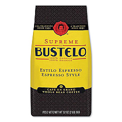 Cafe Bustelo Supreme Espresso-Style Whole Bean Coffee, Dark Roast, 2 lb Bag (01800)