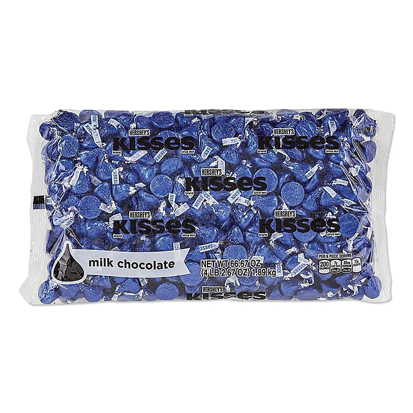 Hershey's KISSES, Milk Chocolate, Dark Blue Wrappers, 66.7 oz Bag (60194)