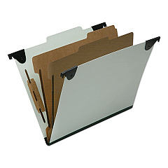 AbilityOne 7530016816250 SKILCRAFT Classification Folder, 2 Dividers, Letter Size,  Light Green, 10/Box
