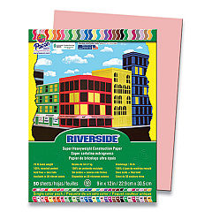 Pacon Riverside Construction Paper, 76 lb Text Weight, 9 x 12, Salmon, 50/Pack (03970)