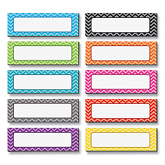 Teacher Created Resources Chevron Labels Magnetic Accents, 10 Assorted Colors, 4.75" x 1.5", 20/Pack (77204)