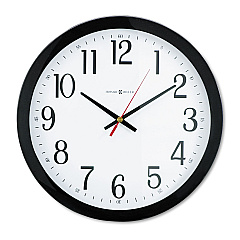 Howard Miller Gallery Wall Clock, 16" Overall Diameter, Black Case, 1 AA (sold separately) (625166)